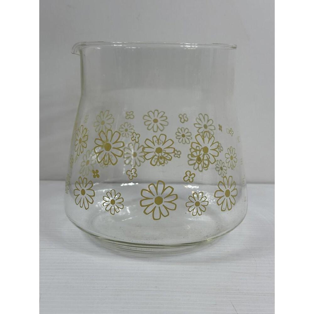 Vintage Sunbeam 1970s Glass Coffee 10‎ Cup Replacement Pot Flowers Hippie BOHO